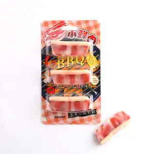 Gélatine de bœuf halal Gummy Bear Meat Shape Bacon Bulk BBQ Soft Candy