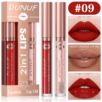 Lip Glaze Velvet 2 in 1 Private Label, Lipstik Cair Matte Anti Lengket di Gelas, Tahan Air, Tahan Lama