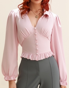 Camisa de verano elegante para mujer al por mayor ropa de calle tejida sostenible lavable OEM ODM buen precio fabricante de Vietnam - Product Image 5