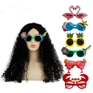 Novedad Aloha Tropical Luau fiesta <span class=keywords><strong>gafas</strong></span> de sol cabina foto Props divertidas <span class=keywords><strong>gafas</strong></span> hawaianas para niños adultos playa fiesta suministros - Product Image 1