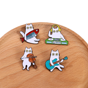 Broche de Gato de Dibujos Animados, Serie Orquesta Sinfónica, Combinación de Violín y Piano, Insignia de Aleación de Zinc Dorada, Regalo, Accesorios para Instrumentos Musicales - Product Image 2