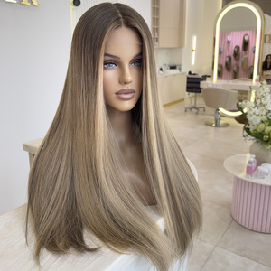 Parrucche Kosher Biondo Miele Balayage Piano Liscio 100% Capelli Remy Europei 13X4 13X6 Parrucca Frontale in Pizzo per Donne Bianche - Product Image 2