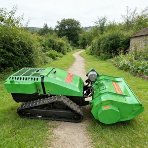 หุ่นยนต์ตัดหญ้าและกำจัดวัชพืชแบบอัตโนมัติเต็มรูปแบบ ควบคุมด้วยรีโมท ใช้สายพานตีนตะขาบ เหมาะสำหรับพื้นที่ลาดชัน สนามหญ้า และสวน - Product Image 3