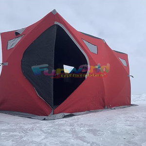 Abri portable pour l'extérieur en tissu oxford pour 4 personnes tente gonflable isolée portable pour la pêche sur glace - Product Image 3