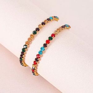 Pendientes de Aro Redondos Chapados en Oro con Diseño Geométrico Exagerado y Moderno, con Cristales de Estrás de Colores para Niños, Regalo para Fiestas y Aniversarios - Product Image 3