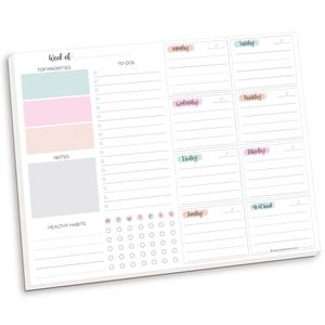 Weekly Planner <b>Notepad</b> Custom <b>A5</b> Hardcover Leather 100 Sheets Gift - Product Image 1