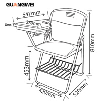 Vente en gros de mobilier scolaire pour la formation en classe pour l'atelier de la maison et du bureau Chaise d'étudiant pliable en plastique au design moderne