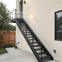 Escalier extérieur en acier sur mesure pour balcon résidentiel, fabrication directe en usine