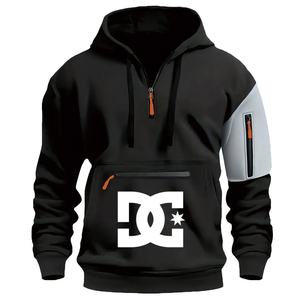 سترة رياضية شتوية كاجوال للرجال بغطاء للرأس وسحاب، متعددة الجيوب، بنمط صلب أو مطبوع، مع إمكانية وضع شعار مخصص، تصميم فضفاض، محبوكة بشكل ثقيل - Product Image 4