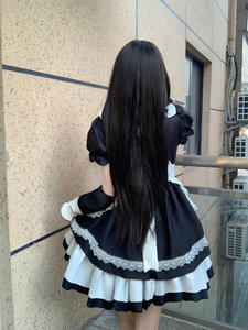New Women's Adult Maid Cos <strong>Outfit</strong> Detachable Sleeves Lolita Performance Internet Costume Dresses - Product Image 6