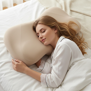 <span class=keywords><strong>Almohada</strong></span> de microfibra de espuma viscoelástica marrón con logotipo personalizado con ropa de cama cervical ortopédica OEM para soporte de cuello - Product Image 3