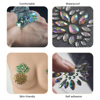 Cache-tétons fantaisie en résine et strass, bijoux corporels adhésifs pour lingerie, festivals, carnaval, rave