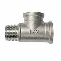 Raccord en T 3 voies en acier inoxydable 304, 3000 PSI, filetage mâle/femelle BSPP/BSPT 1/2 pouce DN15, usiné CNC, pour eau et huile, marque ZL