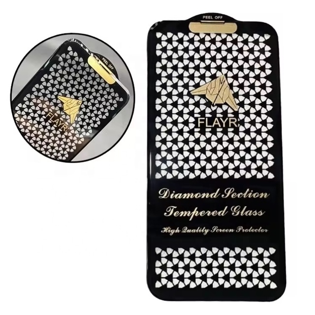 Stylish 3D Diamond Cut 9h Flayr Tempered Glass Screen Protector for Cellphone