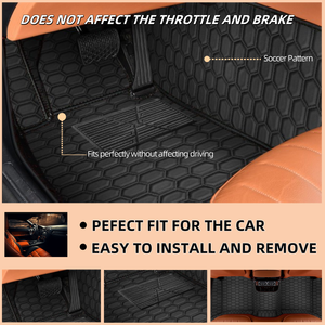 Alfombrillas de Coche Muchkey Personalizadas con Diseño Hexagonal, Protectoras, Impermeables, de Lujo, en Cuero 3D 5D - Product Image 4