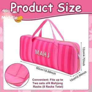 SNJY Bolsa <span class=keywords><strong>de</strong></span> almacenamiento para <span class=keywords><strong>mesa</strong></span> <span class=keywords><strong>de</strong></span> Mahjong con letras a rayas unisex, <span class=keywords><strong>de</strong></span> lona, ​​<span class=keywords><strong>de</strong></span> gran capacidad, plegable, multifuncional, portátil, para viaje - Product Image 2