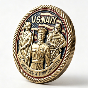Moneda Conmemorativa Personalizada de la Marina de los Estados Unidos y el USMC, de Doble Cara, en Aleación de Zinc 3D, Color Oro Antiguo, Coleccionable, para el Año Nuevo Chino o Graduación - Product Image 5