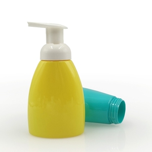 Bouteille plate en PET de 250 ml personnalisable jaune, blanc, vert avec pompe mousse pour désinfectant pour les mains, mousse nettoyante, lotion de <span class=keywords><strong>bain</strong></span> pour enfants - Product Image 2