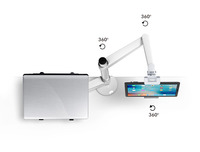Support de bureau multifonctionnel en aluminium à double bras pour ordinateur portable et tablette, 32 pouces, angle d'inclinaison de 90 degrés, pince UPERGO 42 mm