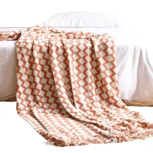 Inyahome coperte da lancio di lusso nordiche plaid a onde Ultra morbide sensazione d'aria accogliente caldo per divano letto divano in tutte le stagioni coperte