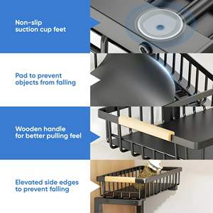 Organisateurs de rangement à 2 niveaux coulissants pour évier Organisateur d'armoire coulissant réglable Étagère de rangement à tiroir coulissant - Product Image 5