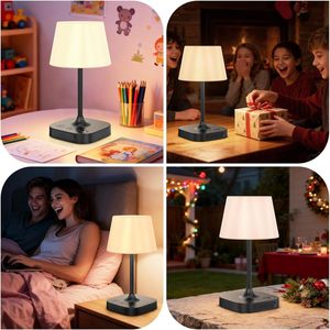 Lámpara de Noche para Dormitorio, Lámpara Táctil Regulable con 3 Colores y 5 Niveles de Brillo, Lámpara de Mesa para Bebés, Lámpara de Noche Recargable Portátil - Product Image 3