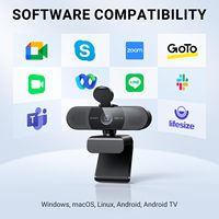 EMEET C960 AF 1080P kamera Web 90 ° FOV, kamera komputer 2 mikrofon Streaming USB untuk konferensi panggilan Online