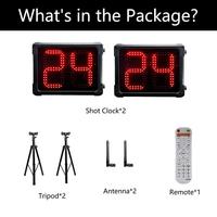 Jam Digital YIZHI 24 Detik dengan Remote Control, Layar Ganda, Pengaturan Waktu Sinkron untuk Pertandingan Bola Basket dan Lacrosse di Lapangan Luar Ruangan
