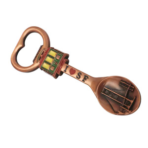 Custom Zinc Alloy Vintage Souvenir Spoon Fridge <b>Magnet</b> Bottle Opener American San Francisco Metal Tourist Souvenir Spoons - Product Image 5