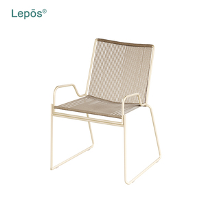 Silla de Jardín Moderna y Duradera con Marco de Acero Inoxidable de Alta Calidad, Silla de Cuerda para Patio, Hotel, Restaurante, Comedor al Aire Libre - Product Image 1