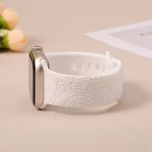 Nouveau Design <span class=keywords><strong>Bracelet</strong></span> de Montre pour Iwatch <span class=keywords><strong>Bracelet</strong></span> en Silicone 38/42mm pour Iwatch Noix de Cajou Fleur <span class=keywords><strong>Bracelet</strong></span> en Silicone - Product Image 2