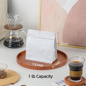 Sacs en plastique à fond plat de 250g (12oz) avec logo personnalisé imprimé, pour café, thé, épicerie, aliments, cadeaux, avec valve et fermeture éclair – Vente chaude - Product Image 5