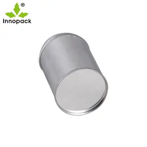 4oz 8oz 16oz küçük düz baskılı yuvarlak boş boya Monotop metal teneke kutular ile fırça top kapak vida üst