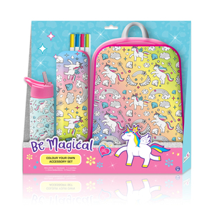 Hot Sale School Backpack <strong>Set</strong> With <strong>Lunch</strong> Bag and Pencil Bag and Water Bottle Colour Your Own Accessory <strong>Set</strong> - Product Image 1