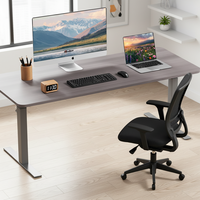 Cadre de bureau assis-debout de luxe à double moteur et 3 niveaux, station de travail ergonomique avec levage silencieux et mémoire intelligente