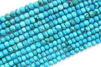 Magnifiques perles rondes facettées en turquoise de qualité AAA, 4-5 mm, brin de 13 pouces de long, certifiées par un tiers, pour la fabrication de bijoux