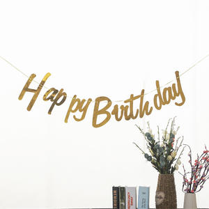 Lettre de série colorée joyeux anniversaire brillant bannière en papier suspendu pour la fête d'anniversaire fond décoration papier tirer drapeau - Product Image 3