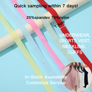 008 #1570 Stock <span class=keywords><strong>bande</strong></span> élastique de haute qualité ceinture en nylon plié avec pour vêtements sous-vêtements sacs sous-vêtements bordure pliée - Product Image 1