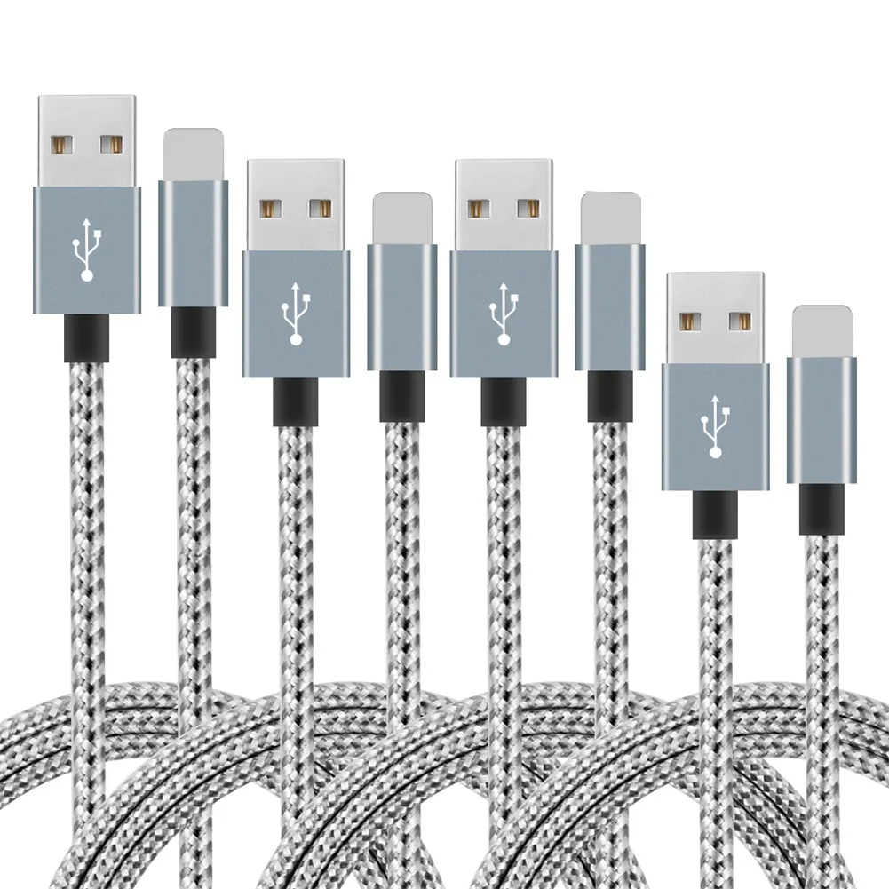 Oem Logo Braided 1m 2m 3m 3ft 6ft 10ft Charger Fast Charging Usb Data Cable For Iphone Cable