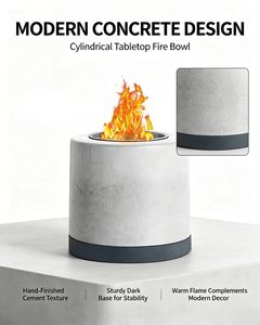Modern Cylinder Concrete Table Fire Pit Smokeless Indoor <b>Gas</b> Fire Bowl Portable Cement <b>Firepit</b> for Home Decor Patio Balcony - Product Image 5