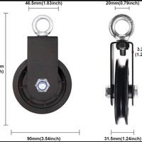 Poulie réglable antidérapante robuste pour suspension de tyrolienne, accessoires d'équipement de fitness, grande poulie en alliage d'aluminium