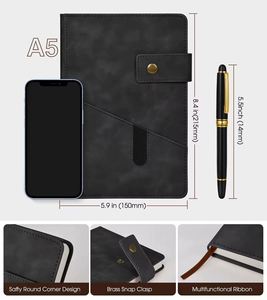 Custom Printing A5 Hardcover Leather Business Gift <b>Box</b> Set 100 Sheets Office Planner Notebook Magnetic Buckle School Meetings - Product Image 2