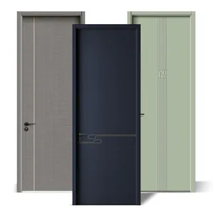 Portes intérieures en bois stratifié d'isolation acoustique conceptions de porte de chambre à coucher simple en bois