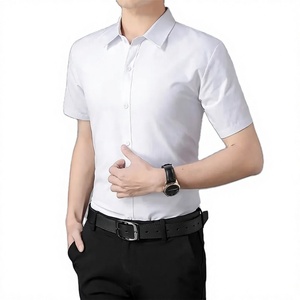 Camisa Formal Personalizada con Logotipo para Hombre, Manga Corta, Botones de Cuerno, Color Sólido, 100% Algodón Satinado, Ecológica, de Secado Rápido y Transpirable - Product Image 6