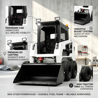 Chargeuse compacte semi-fermée avec commande par joystick et deux vitesses de déplacement pour le déneigement, la construction et l'agriculture