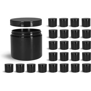 Envase Cilíndrico Transparente de Plástico PET para Cosméticos con Tapa Dorada de Rosca, Grado Alimenticio - Product Image 2