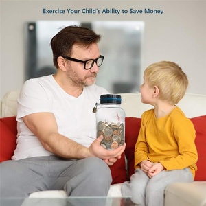 Tirelire Électronique Automatique avec Compteur de Monnaie Numérique pour Adultes <span class=keywords><strong>et</strong></span> Enfants, Boîte de Défi d'Épargne USD <span class=keywords><strong>Euro</strong></span> Livre, Coffre-Fort à Monnaie - Product Image 5