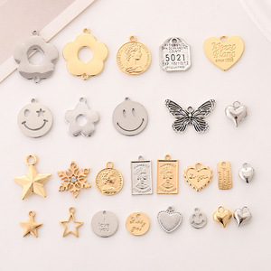 Accessoires DIY en alliage électroplaqué : Breloques thème étoile à cinq branches et cœur <span class=keywords><strong>pour</strong></span> bracelets, colliers et coques de téléphone - Product Image 1