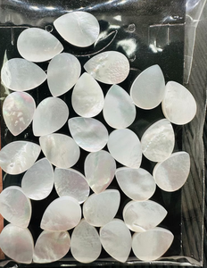 High-Quality Mother of Pearl Pear Shape <b>Flat</b> Gemstones, 4x6mm to 20x30mm, for Jewelry Making and Mother of Pearl Jewelry - Product Image 5