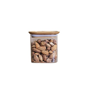Frascos <span class=keywords><strong>de</strong></span> vidrio <span class=keywords><strong>de</strong></span> borosilicato con tapa <span class=keywords><strong>de</strong></span> bambú, protección ambiental, almacenamiento <span class=keywords><strong>de</strong></span> vidrio cuadrado - Product Image 2